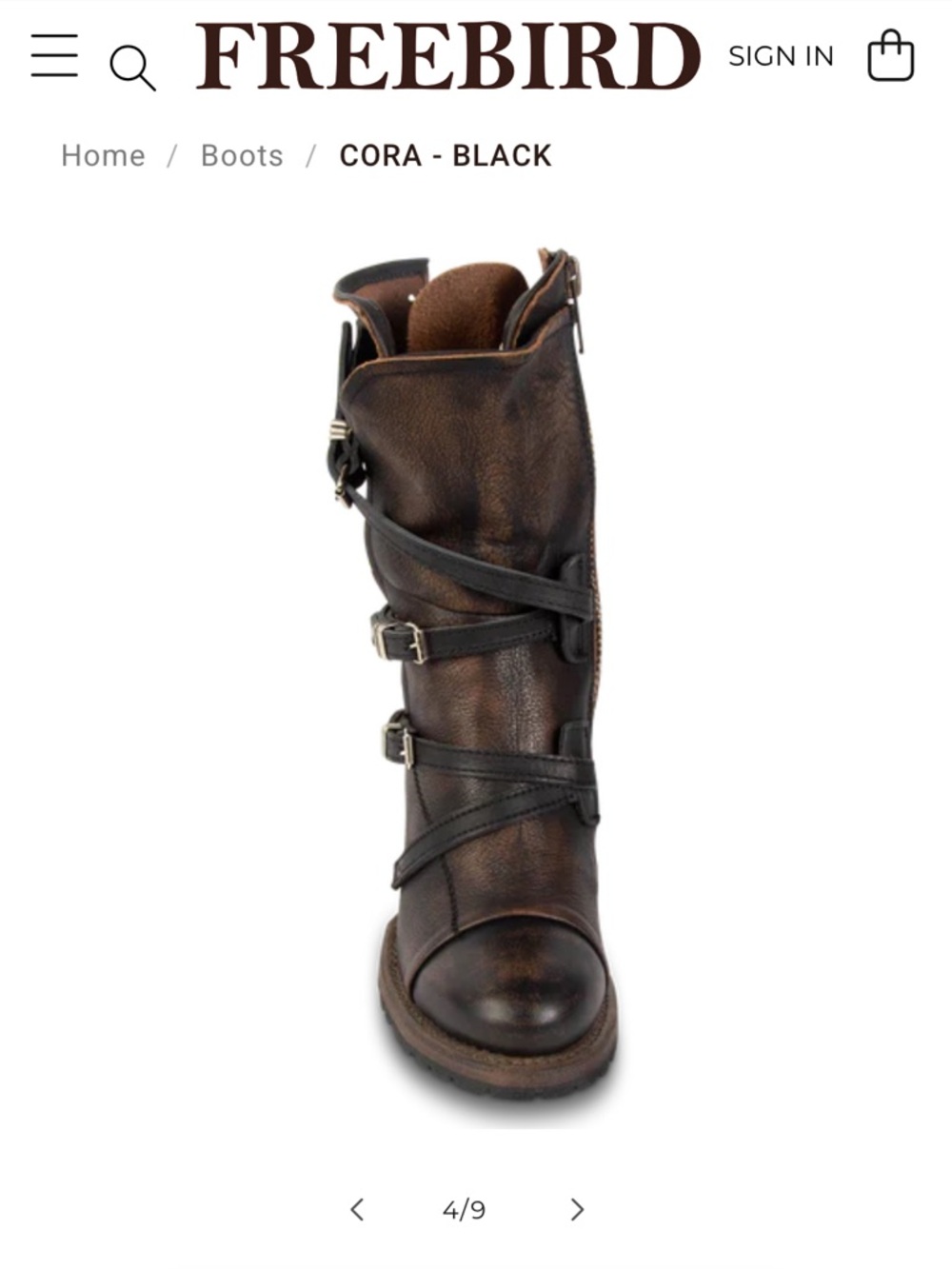FREEBIRD Cora in Distressed Black Size 6 EUC - Picture 4 of 11